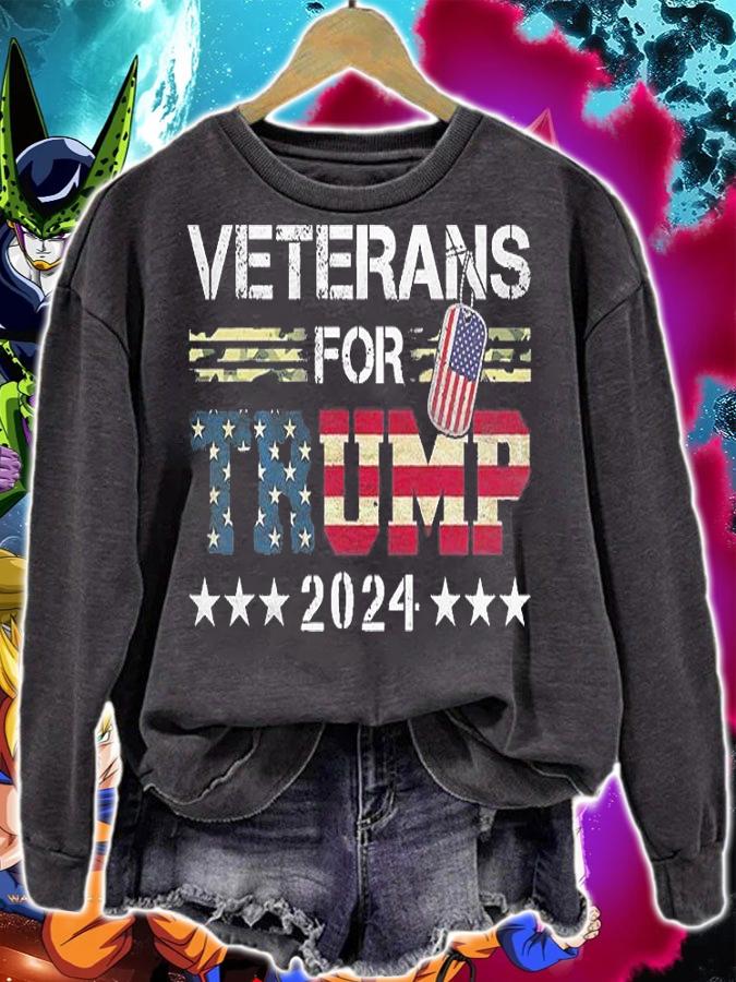 Retro USA Flag Veterans Trump 2024 T-Shirt t-shirt sweatshirt