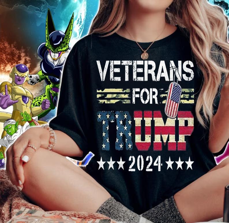 Retro USA Flag Veterans Trump 2024 T-Shirt t-shirt woman shirt