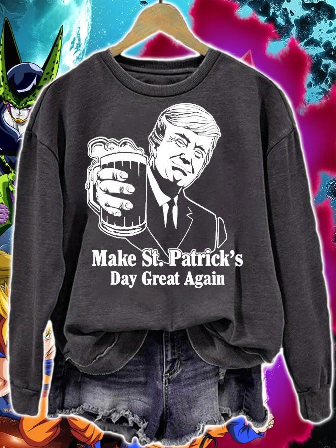 Make St Patricks Day Great Again Funny Trump Drink Beer T-Shirt t-shirt sweatshirt