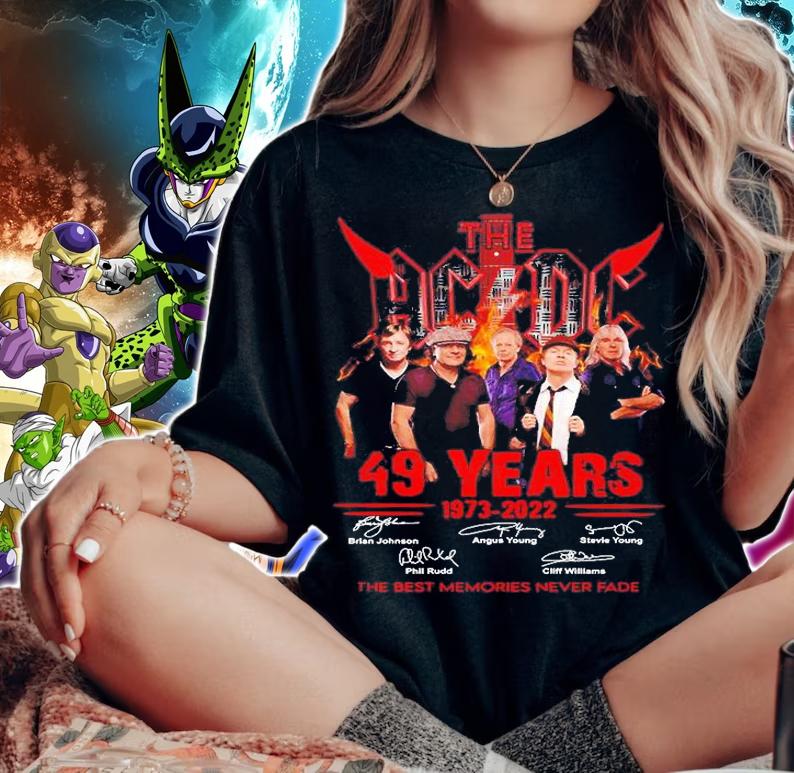 The ACDC 49 Years 1973 2022 The Best Memories Never Fade Signatures T-Shirt t-shirt woman shirt