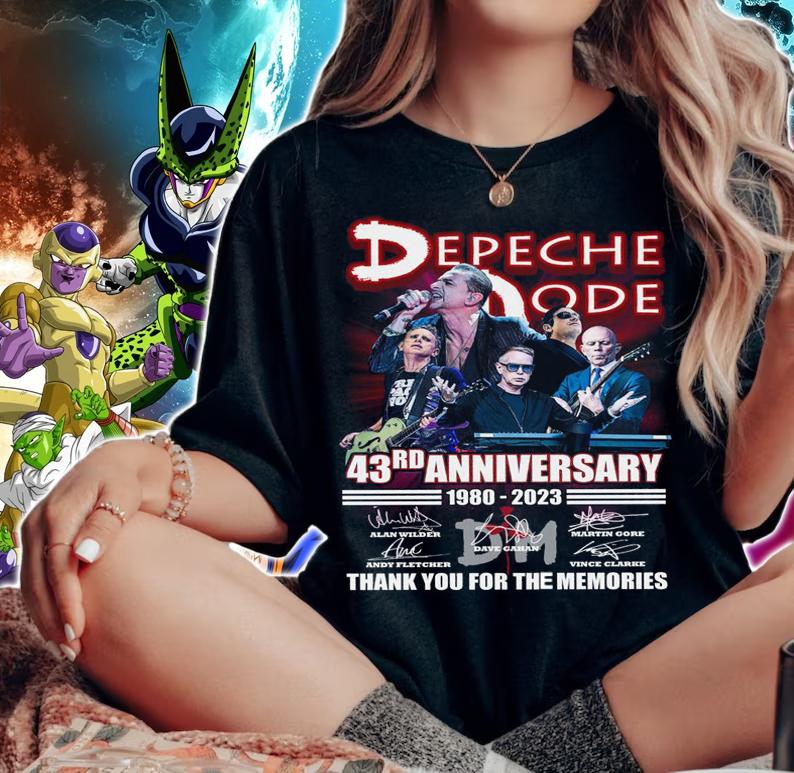 Depeche Mode Band Member 43rd Anniversary 1980-2023 Signatures t-shirt woman shirt