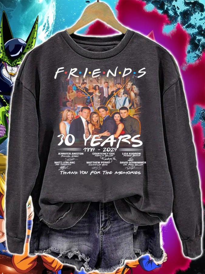 Friends TV Show 30 Years 1994-2024 signatures thank you for the memories t-shirt sweatshirt