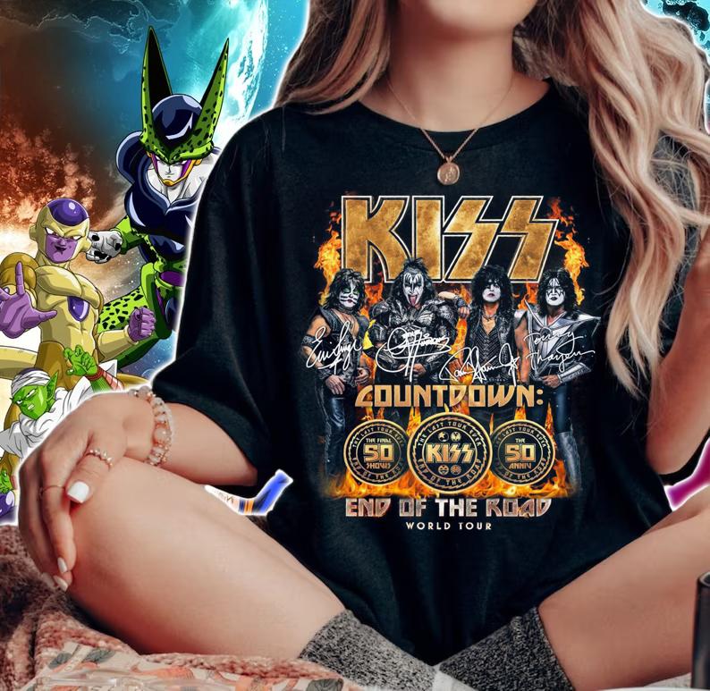 Kiss Countdown The Final 50 Shows The Last Tour Ever End Of The Road World Tour t-shirt woman shirt