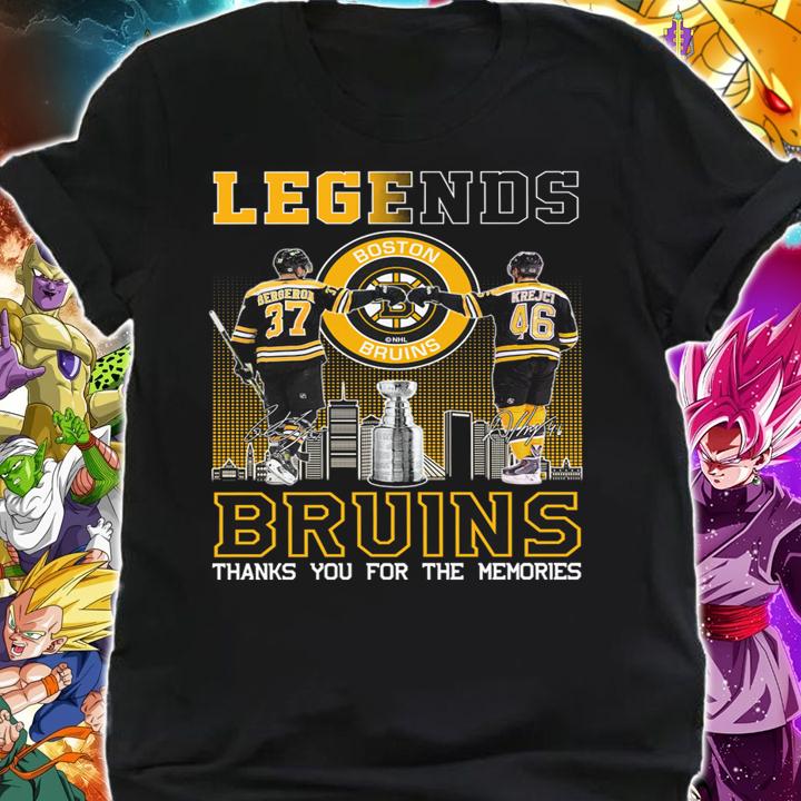 Patrice Bergeron David Krejci Legends Boston Bruins Thank You For The Memories Signatures t-shirt shirt