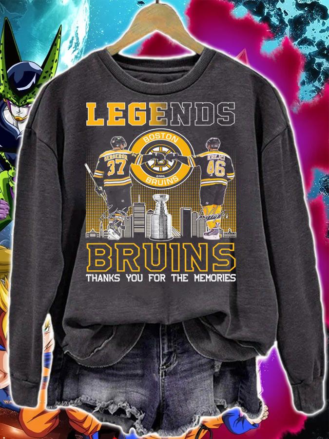 Patrice Bergeron David Krejci Legends Boston Bruins Thank You For The Memories Signatures t-shirt sweatshirt