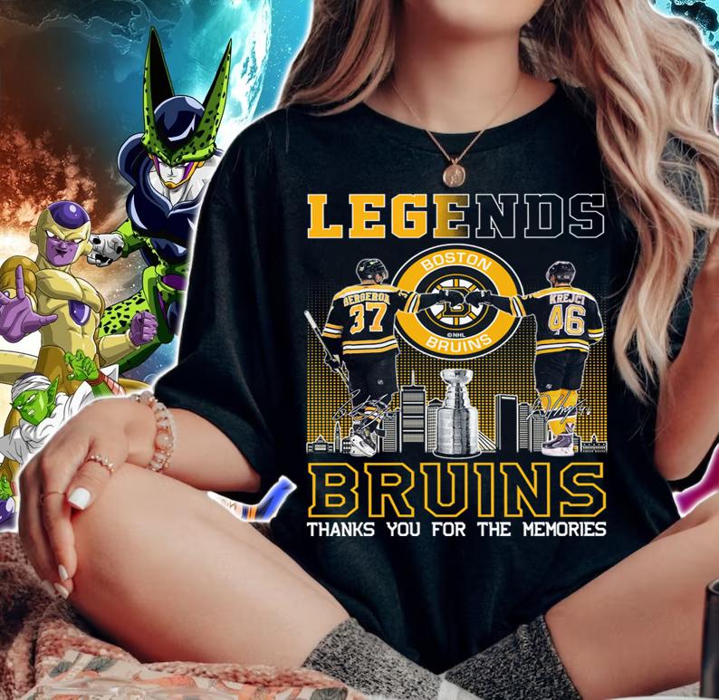 Patrice Bergeron David Krejci Legends Boston Bruins Thank You For The Memories Signatures t-shirt woman shirt