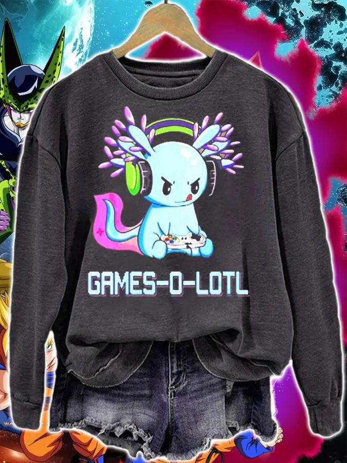 Womens Gamesolotl Axolotl Video Gamer Kawaii Pastel Goth Anime T-Shirt t-shirt sweatshirt
