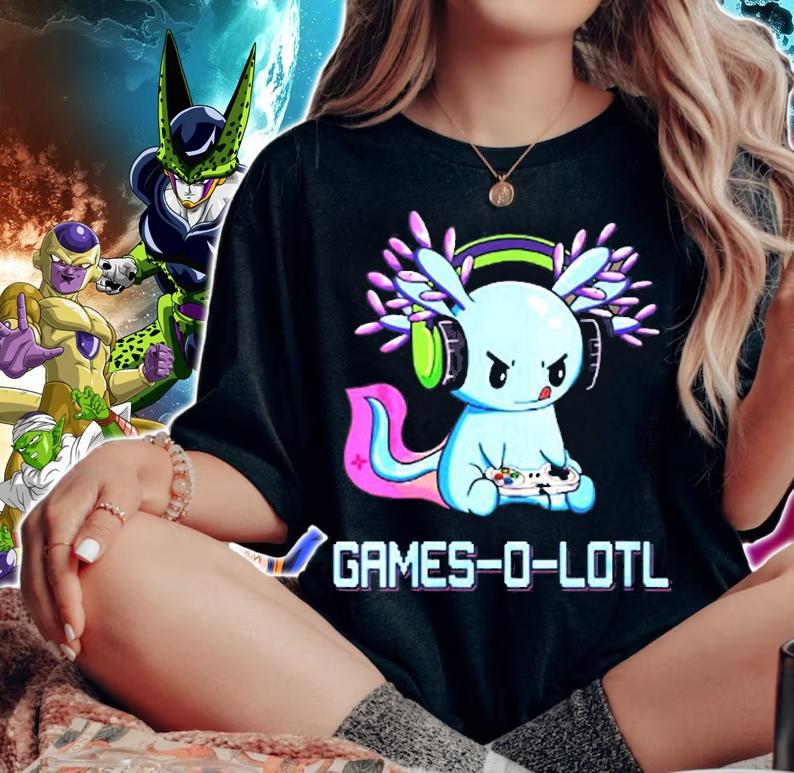 Womens Gamesolotl Axolotl Video Gamer Kawaii Pastel Goth Anime T-Shirt t-shirt woman shirt