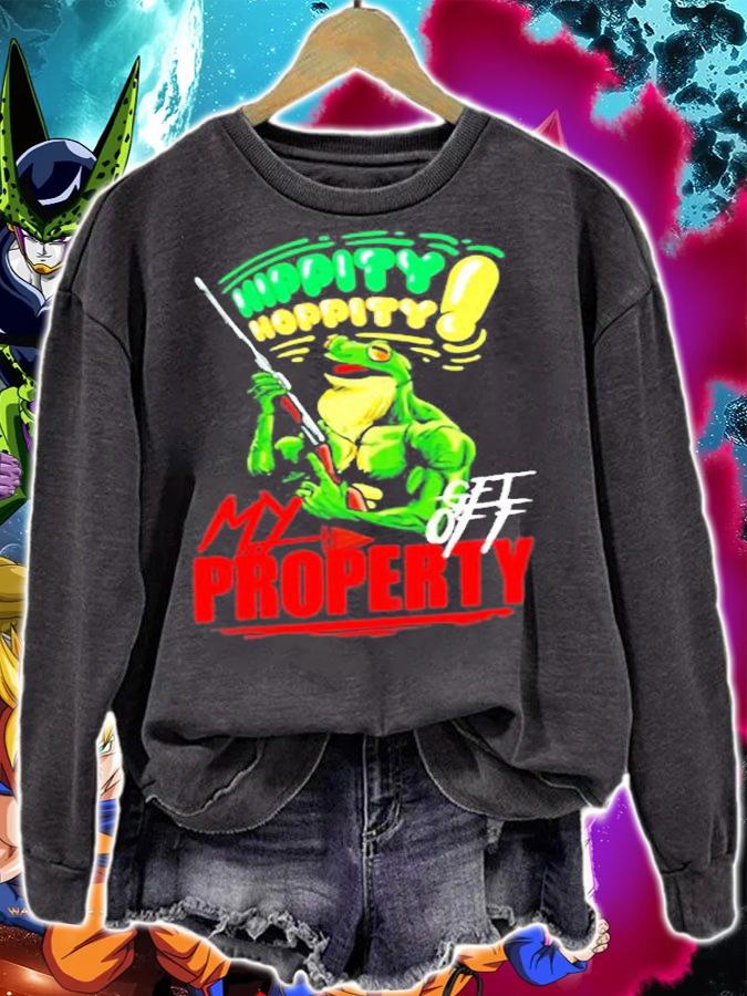 Funny Hippity Hoppity Get Off My Property Frog Meme Gift T-Shirt t-shirt sweatshirt