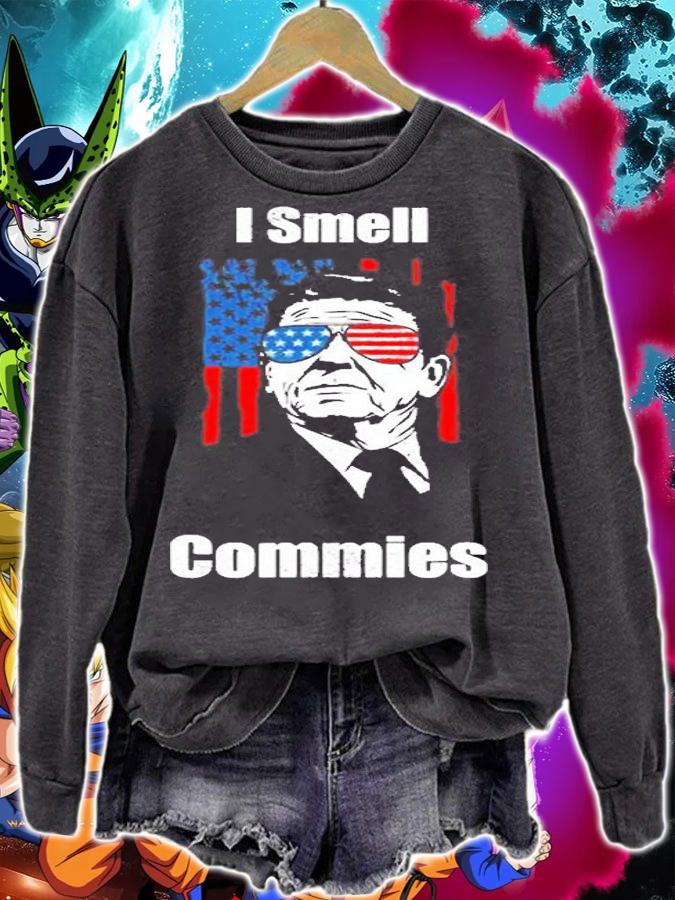 Funny President Reagan I Smell Commies Conservative Humor T-Shirt t-shirt sweatshirt