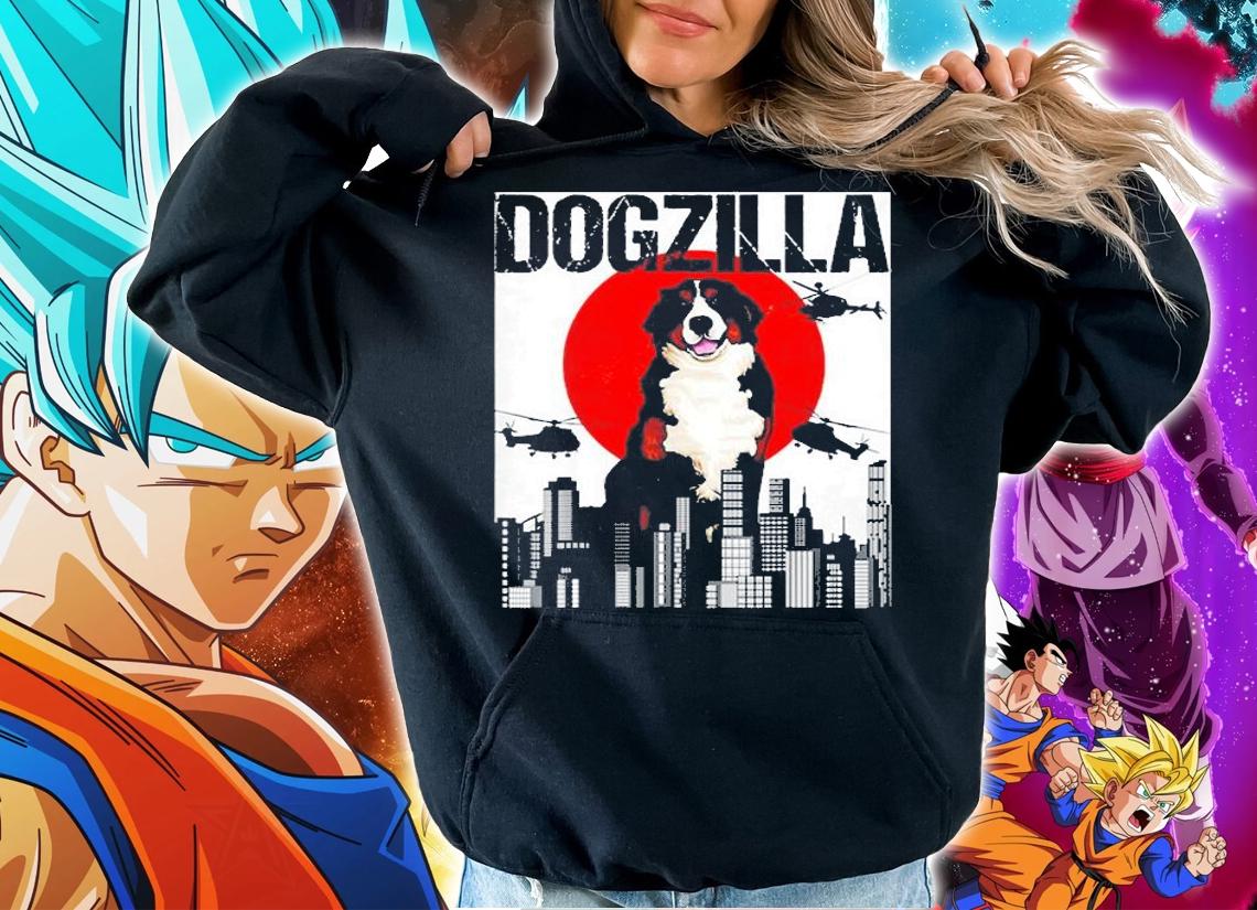 Funny Vintage Japanese Dogzilla Bernese Mountain Dog T-Shirt t-shirt hoodie