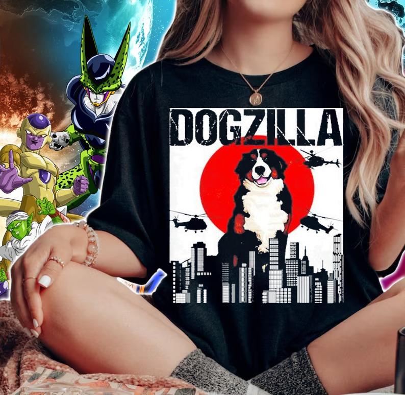 Funny Vintage Japanese Dogzilla Bernese Mountain Dog T-Shirt t-shirt woman shirt