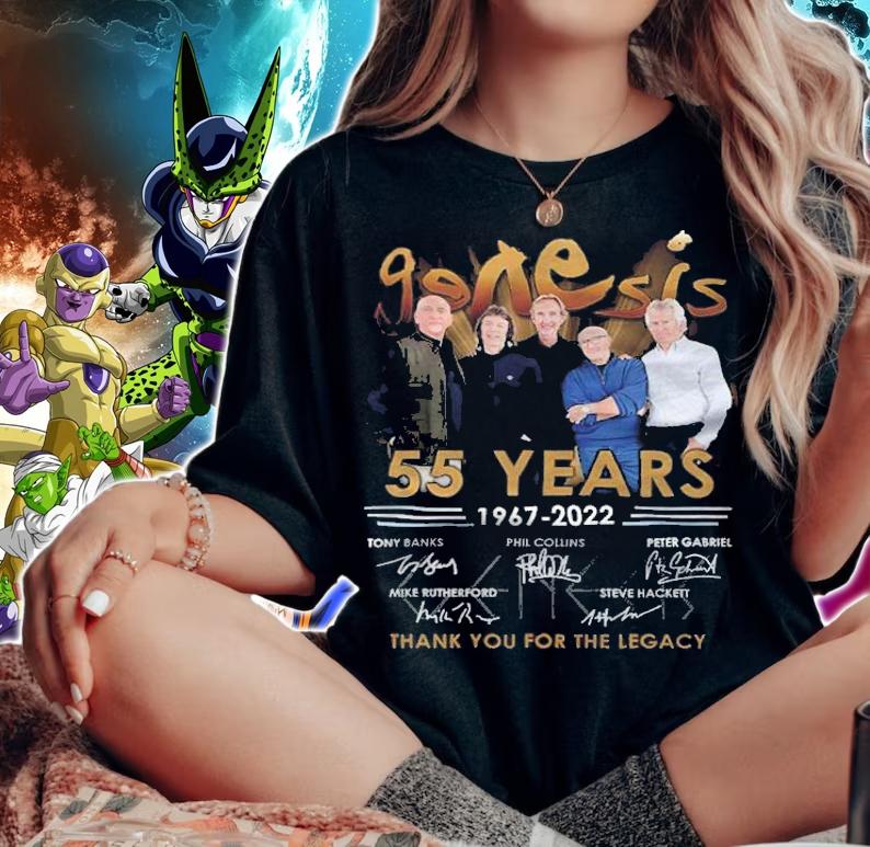 Genesis 55 years 1967-2022 signatures shirt t-shirt woman shirt