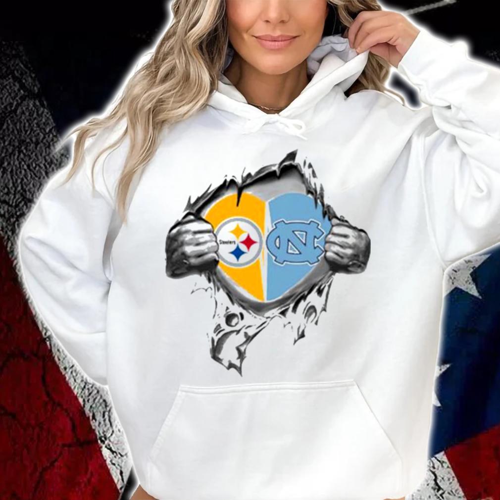 Blood Inside Me Pittsburgh Steelers And North Carolina Tar Heels t-shirt hoodie