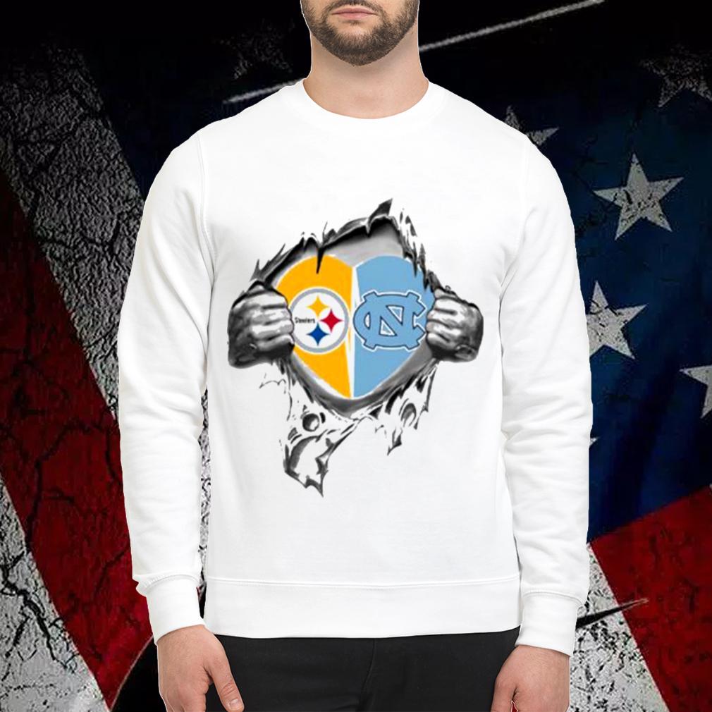 Blood Inside Me Pittsburgh Steelers And North Carolina Tar Heels t-shirt sweatshirt
