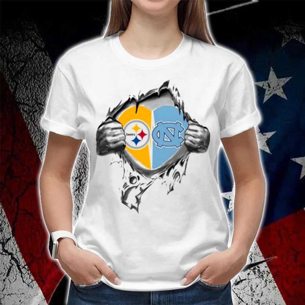 Blood Inside Me Pittsburgh Steelers And North Carolina Tar Heels t-shirt woman shirt