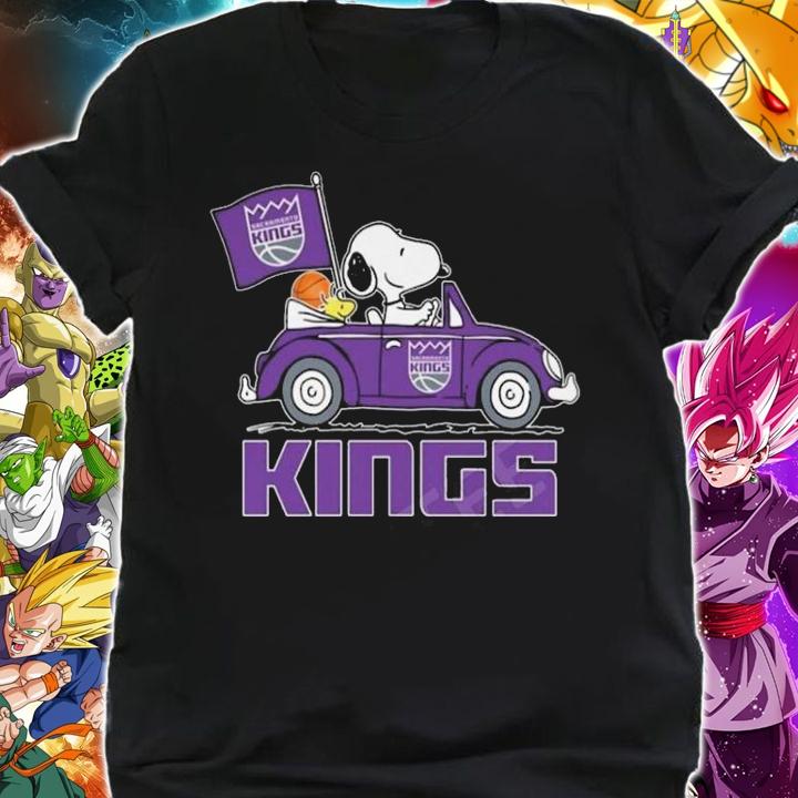 Kings Snoopy And Woodstock Driving Car Sacramento Kings Flag t-shirt shirt