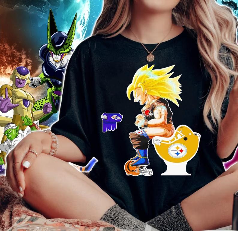 Son Goku Toilet Baltimore Ravens Pittsburgh Steelers Cincinnati Bengals t-shirt woman shirt