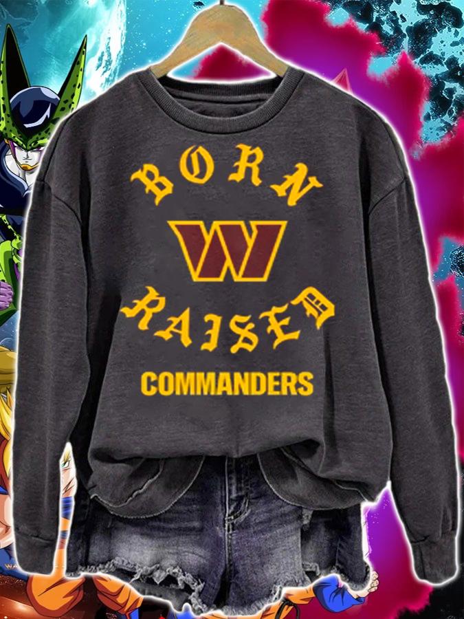 Washington Commanders Logo Born Raised Commanders t-shirt sweatshirt