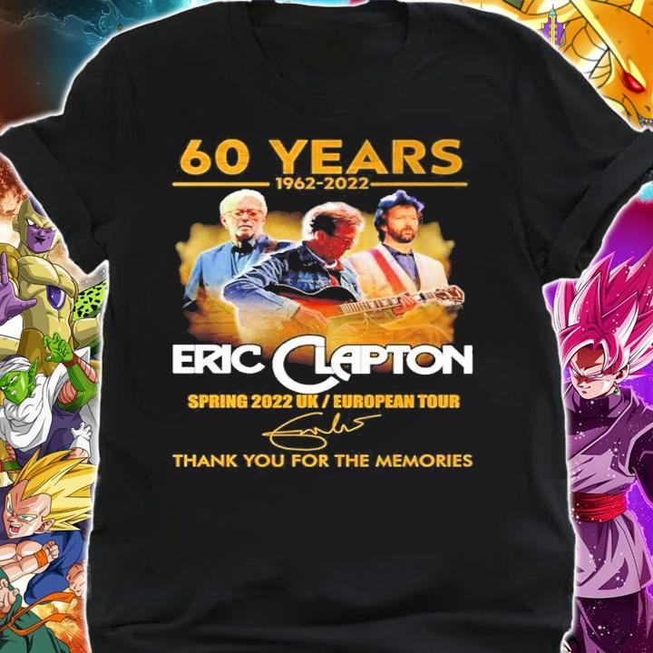 60 Years 1962 2022 Eric Clapton Spring 2022 Uk European Tour Signature t-shirt shirt
