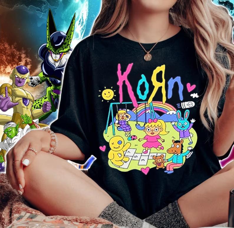 Cute Korn Band Cartoon t-shirt woman shirt