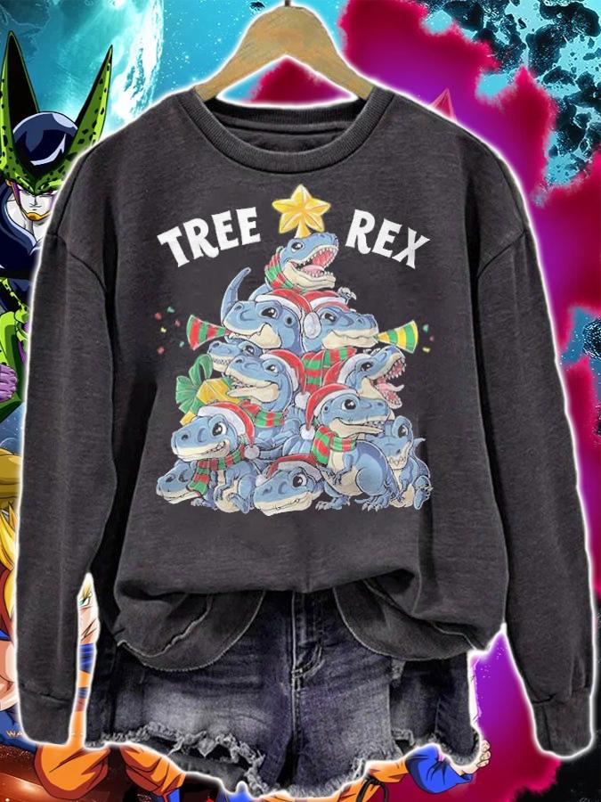 Dinosaur Christmas tree T-Rex t-shirt sweatshirt