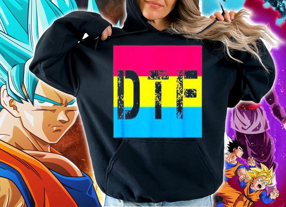 Down To Fuck DTF Meme Stencil LGBTQ Pansexual Pride Month T-Shirt hoodie