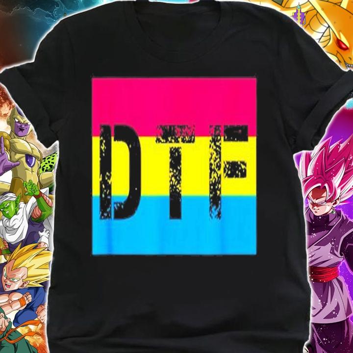 Down To Fuck DTF Meme Stencil LGBTQ Pansexual Pride Month T-Shirt shirt