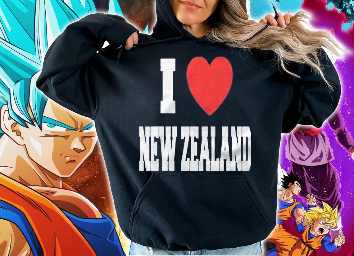 I Love New Zealand Red Heart Shirt hoodie