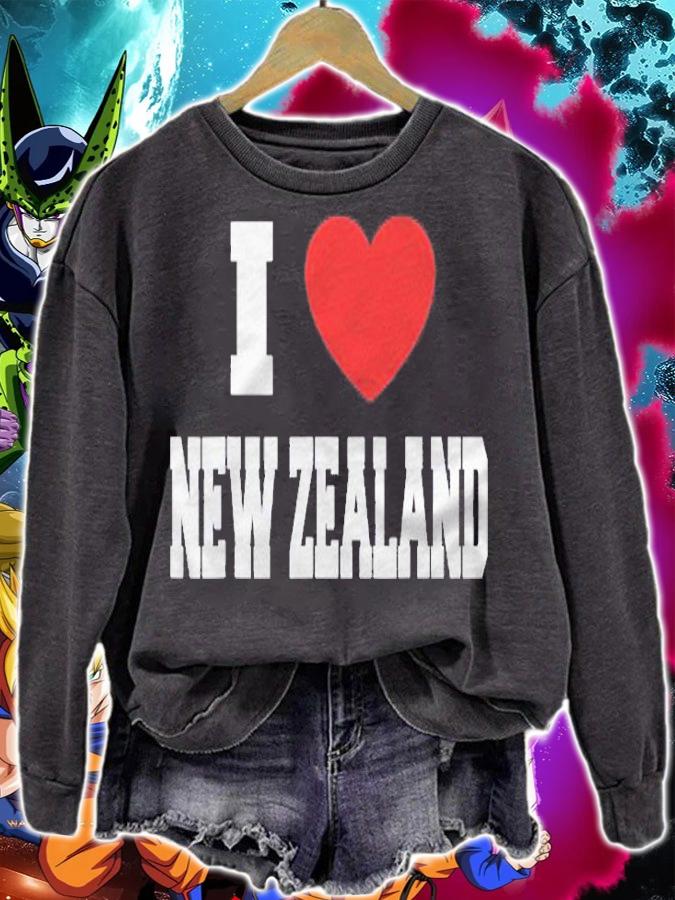 I Love New Zealand Red Heart Shirt sweatshirt