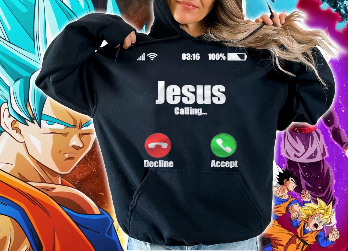 Jesus Is Calling Mobile Phone Call Design Religious Shirt hoodie