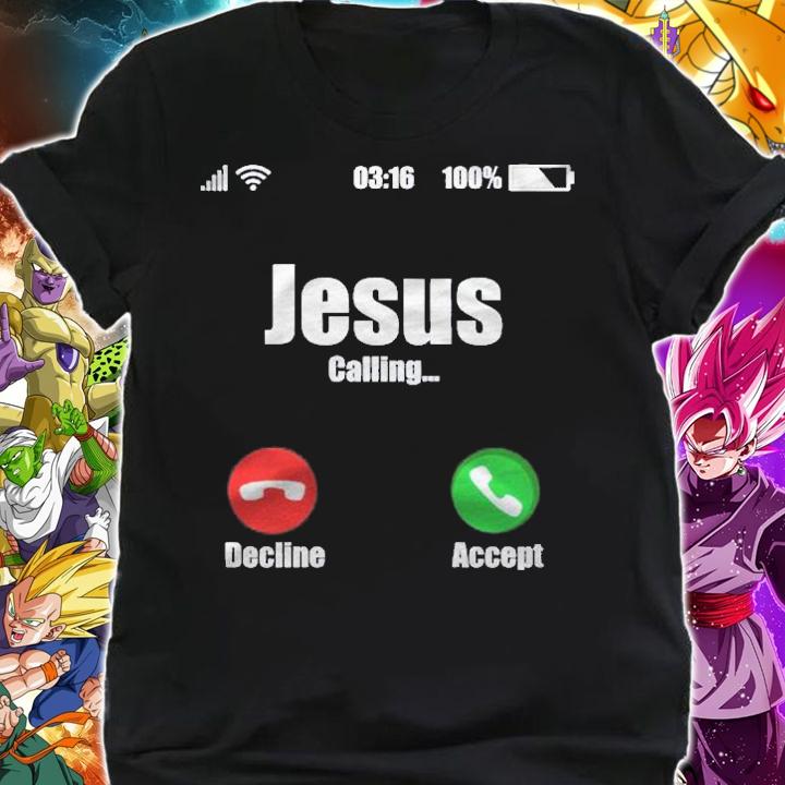Jesus Is Calling Mobile Phone Call Design Religious Shirt shirt