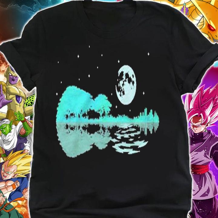 Night Lake Acoustic Guitar Reflections Cool Guitar Lover Shirt shirt