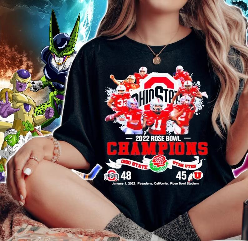 Ohio State Buckeyes 2022 Rose Bowl Champions Ohio State 48 45 Utah Utes t-shirt woman shirt