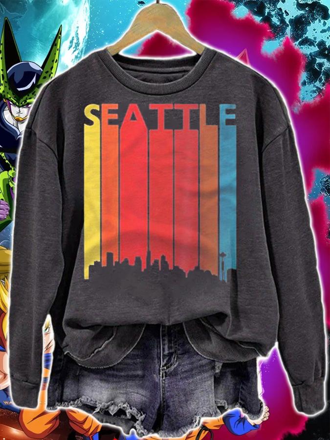 Vintage Seattle Skyline Seattle Vacation Retro Seattle Pride Shirt sweatshirt