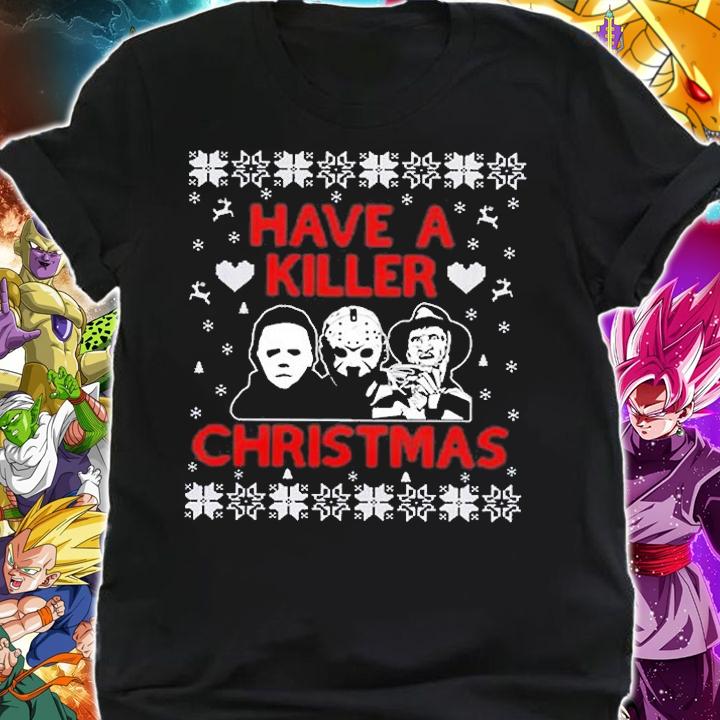 Horror Movie Characters Have A Killer Christmas Ugly Sweater t-shirt shirt