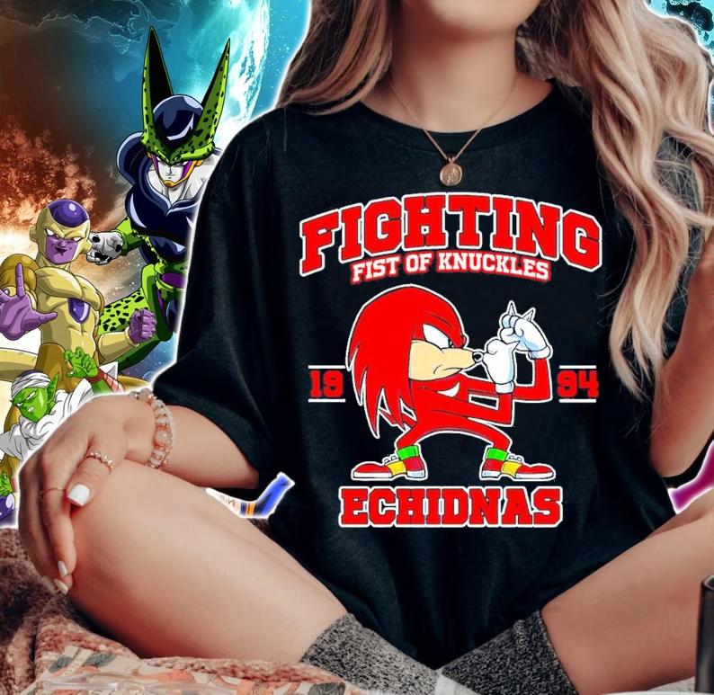 Sonic Fighting fist of knuckles Echidnas 1994 t-shirt woman shirt