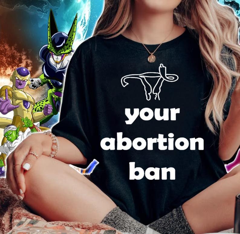 Fuck Your Abortion Ban Uterus Flipping Off T-Shirt woman shirt