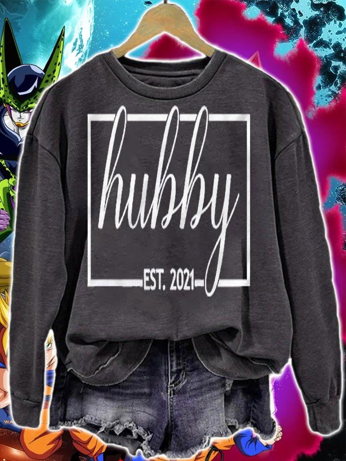 Hubby Est. 2021 Husband Married Wedding Wifey Matching Shirt sweatshirt