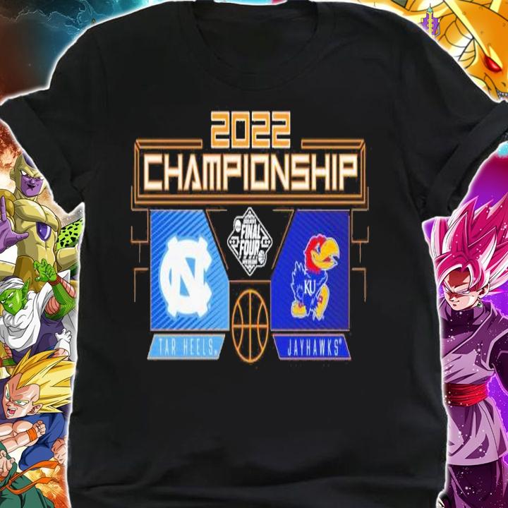 Kansas Jayhawks Vs. North Carolina Tar Heels 2022 NCAA Men's Basketball National Championship Matchup Cross Over Shirt shirt