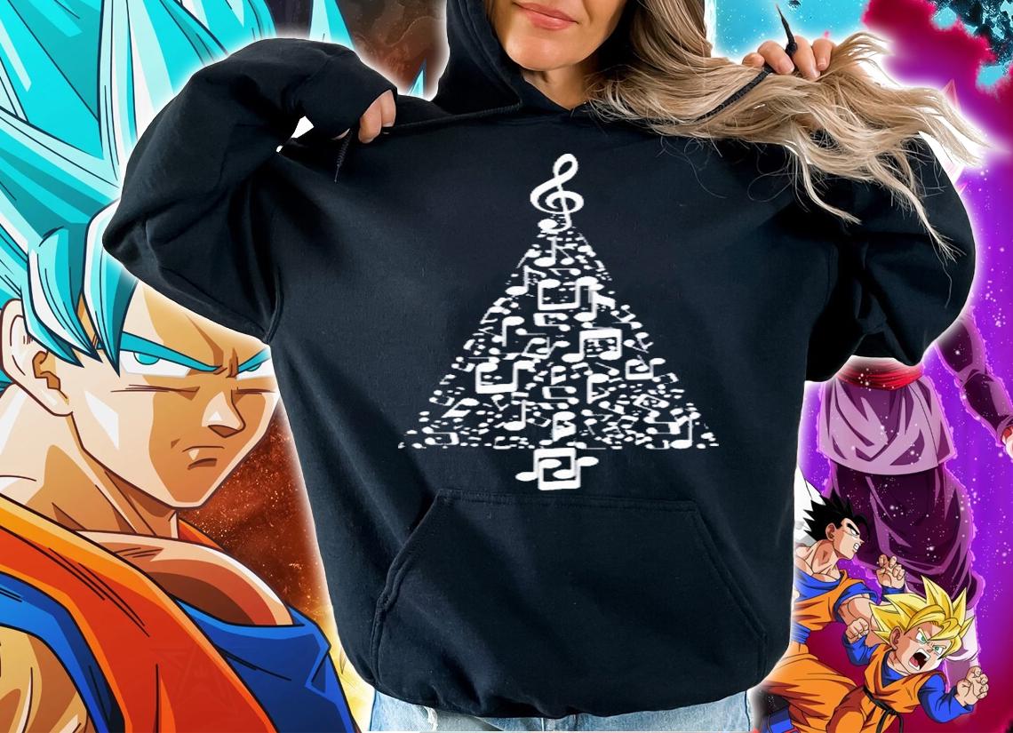 Music Notes Christmas Tree Merry Christmas T-Shirt hoodie