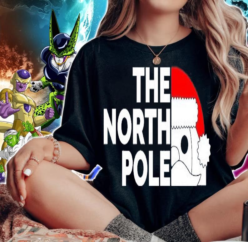 North Pole Funny Santa Claus North Pole Tshirt Straight Outta Christmas T-Shirt woman shirt