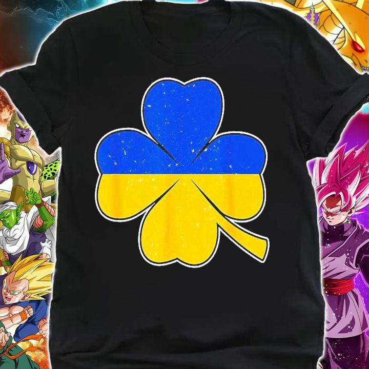 Support Ukraine St Patrick's Day Ukrainian Flag On Clover Peace Ukraine T-Shirt shirt