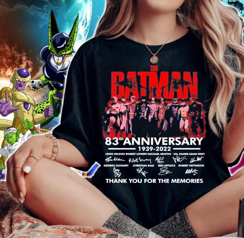 The Batman 83rd Anniversary 1939 2022 Thank You For The Memories Signature t-shirt woman shirt
