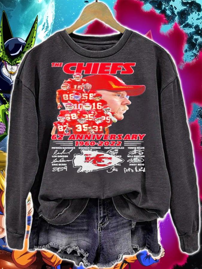 The Kansas City Chiefs 62nd Anniversary 1960 2022 Signatures t-shirt sweatshirt