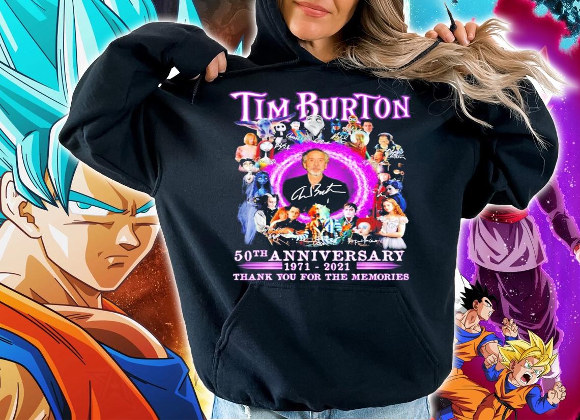 Tim Burton 50th anniversary 1971 2021 thank you for the memories t-shirt hoodie
