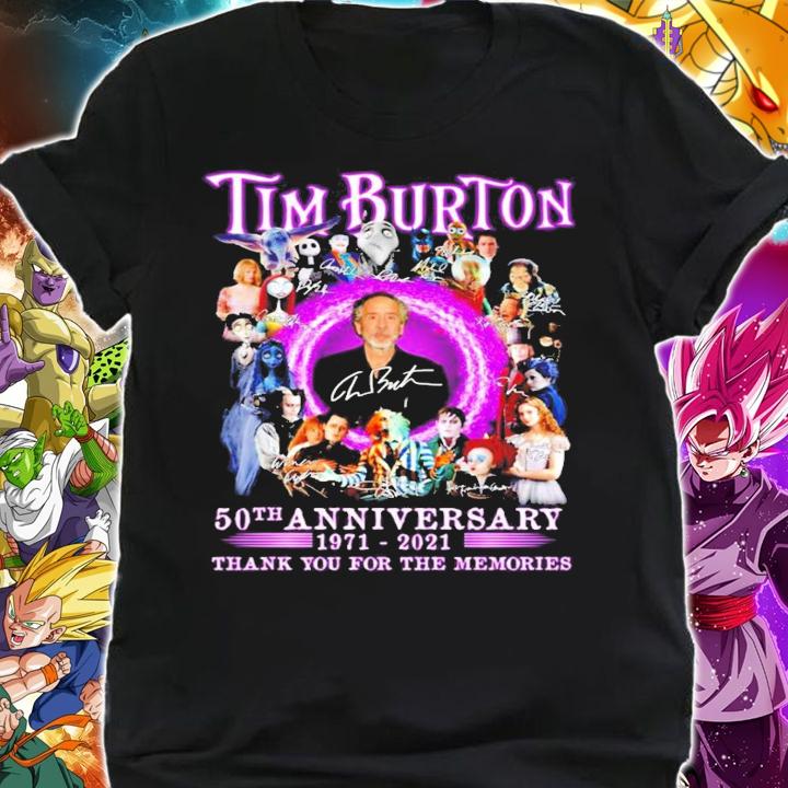 Tim Burton 50th anniversary 1971 2021 thank you for the memories t-shirt shirt