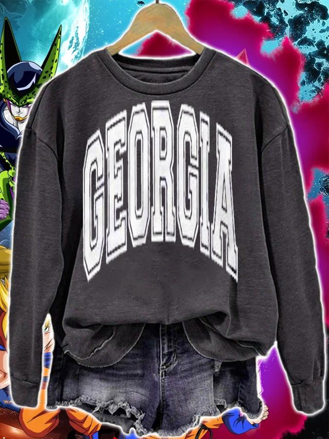 Vintage University Look Georgia Distressed Shirt sweatshirt
