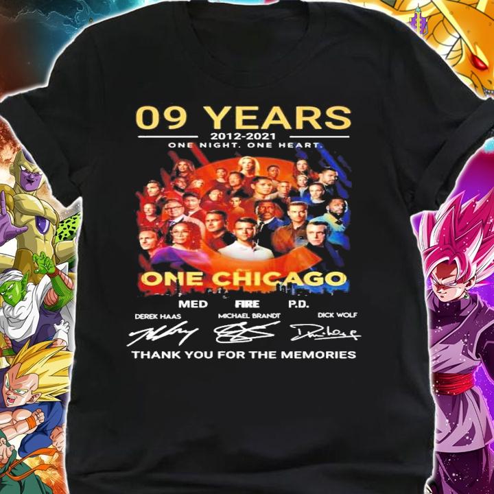 09 Years 2012 2021 One Night One Heart One Chicago Signatures Thank You For The Memories t-shirt shirt