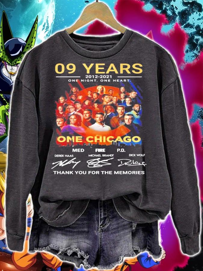 09 Years 2012 2021 One Night One Heart One Chicago Signatures Thank You For The Memories t-shirt sweatshirt